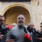 Santiago Abascal durante su visita al Condado de Treviño.