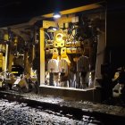 Dos máquinas de tren chocan en La Fuente de San Esteban