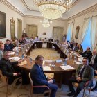 Reunión de la Plataforma Salmantina en defensa del Tren en el Ayuntamiento.