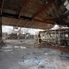Incendio en las cocheras de autobuses de Burgos.