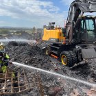 Incendio de una nave industrial de La Bañeza (León)