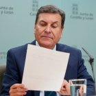 Carlos Fernández Carriedo en su comparecencia posterior al Consejo de Gobierno.