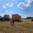 Dos ganaderos en una explotación agrícola de la Valdería