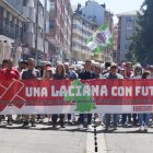 Cabeza de la manifestación en Villablino (León), bajo el lema ‘Laciana merece futuro’.