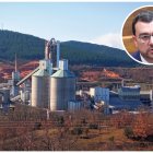 Cementera de Tudela Veguín en el municipio leonés de La Robla y Adrián Barbón.
