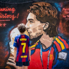 Mural del artista Tvboy antes de ser vandalizado.