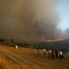 La localidad de Turienzo Castañero (León), afectada por el incendio declarado de nivel 2.