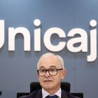 El CEO de Unicaja, Isidro Rubiales en la presentación de los resultados de Unicaja.