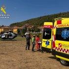 Un momento del rescate en Oseja de Sajambre (León)