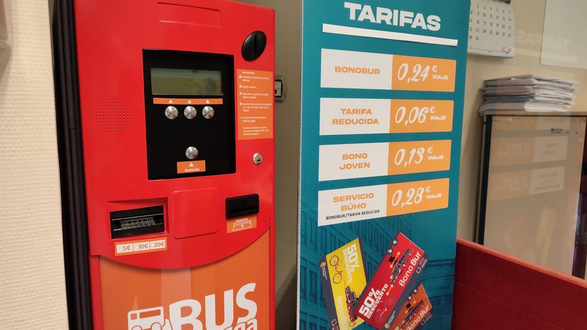 Máquina de recarga de tarjetas. AYUNTAMIENTO