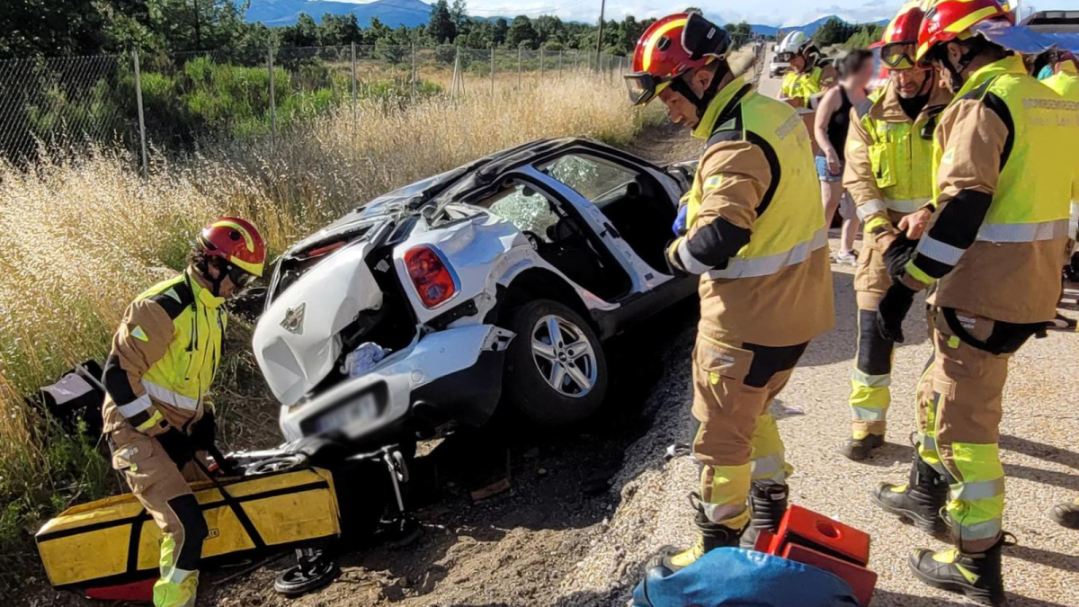Imagen del accidente de tráfico en León