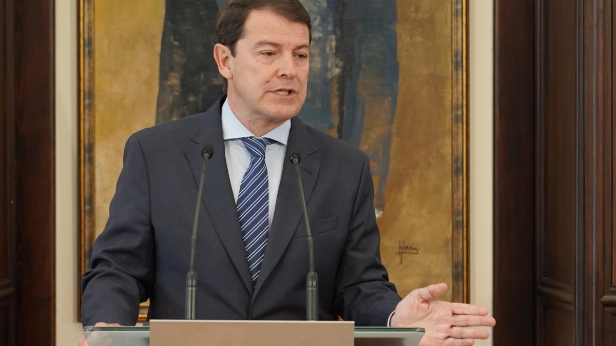 Alfonso Fernández Mañueco, en su comparecencia del viernes pasado tras la ruptura del pacto PP-VOX