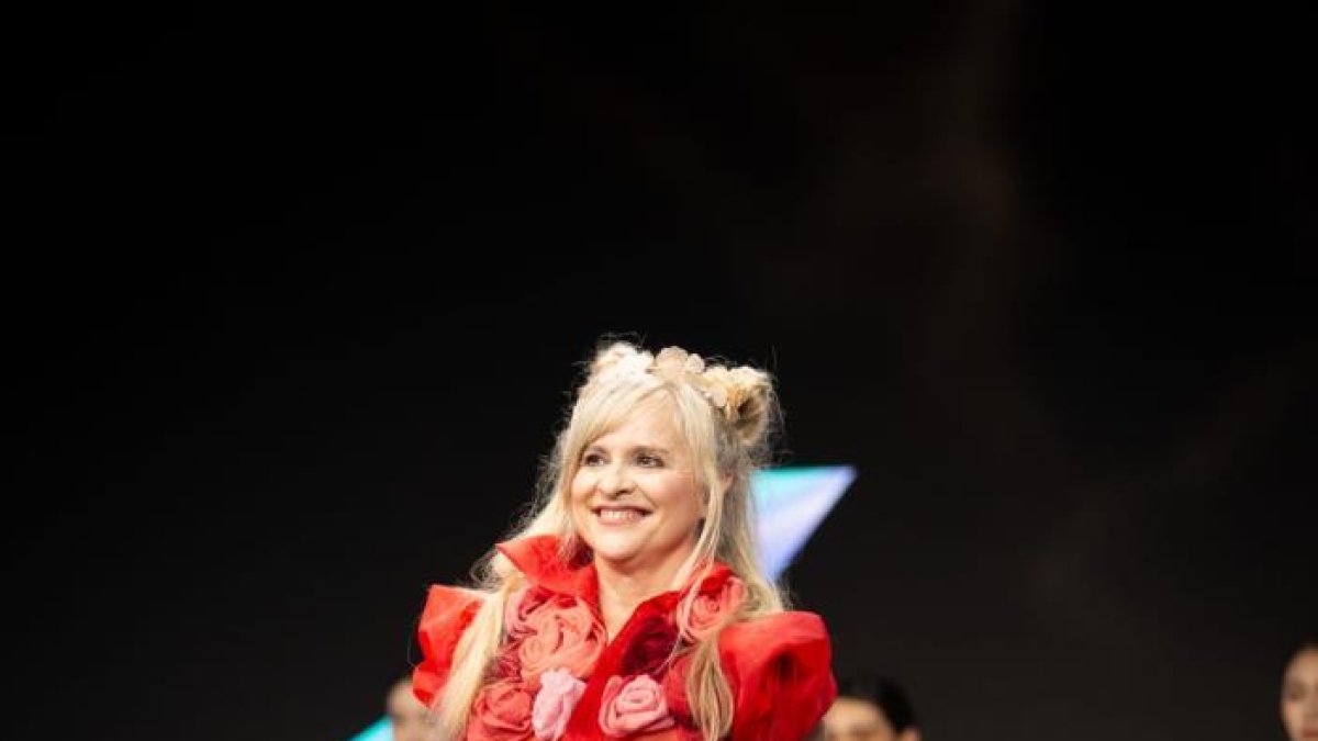 María Lafuente durante el desfile de la World Fashion Week en Shangai.