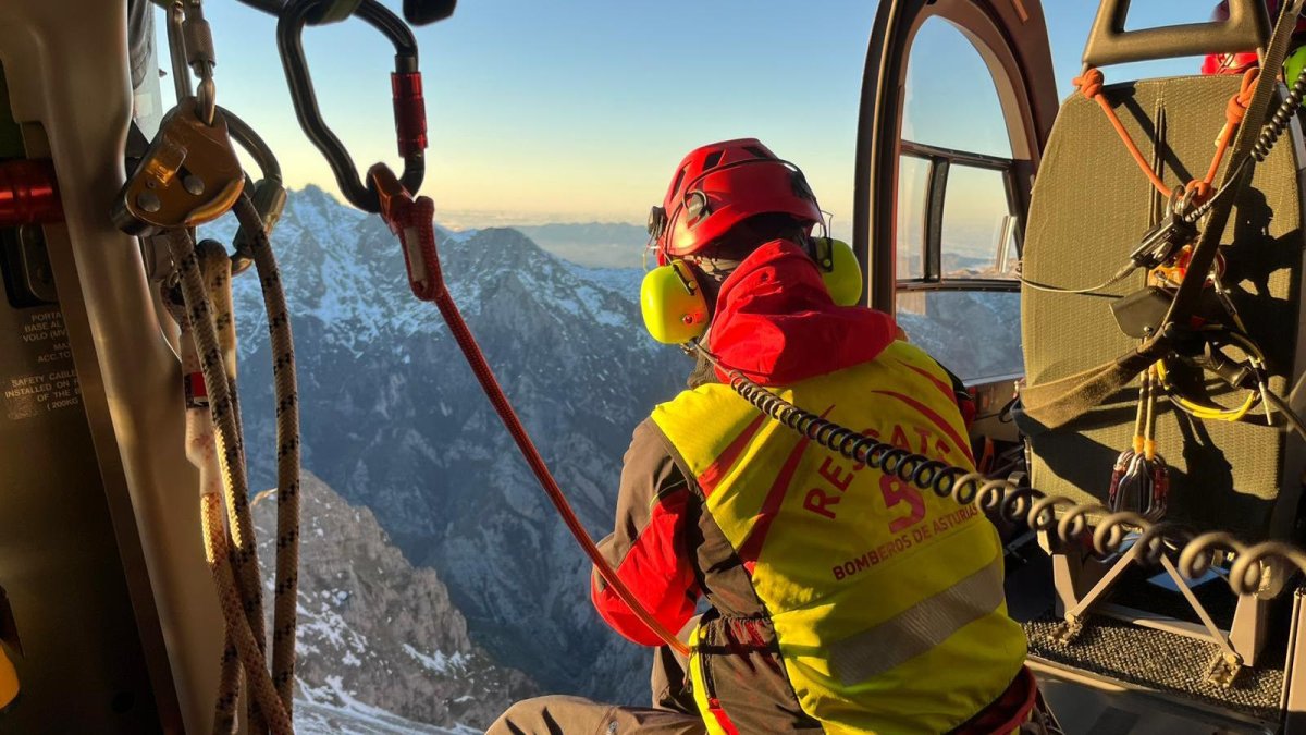 Operativo de búsqueda del montañero leonés.