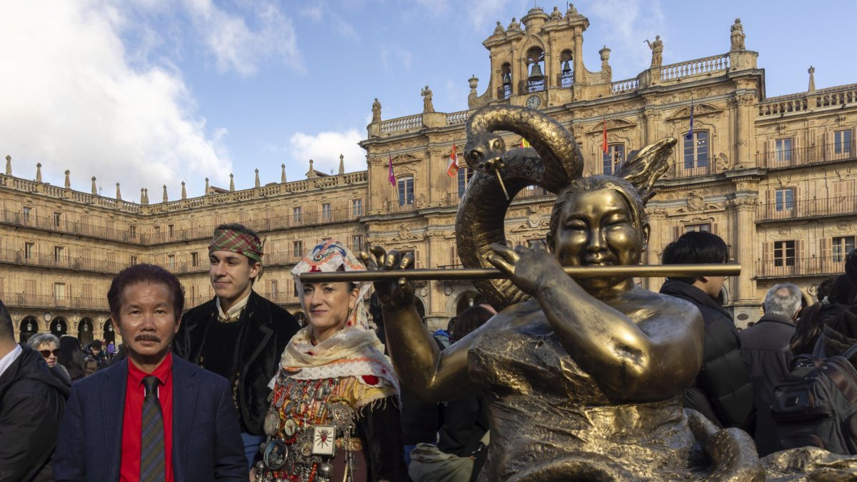 Imagen de archivo de la presentación de la escultura el pasado jueves 30 de enero.