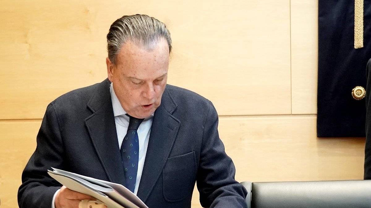 El presidente del Consejo de Cuentas, Mario Amilivia, durante su intervención en la Comisión de Economía y Hacienda de las Cortes. ICAL