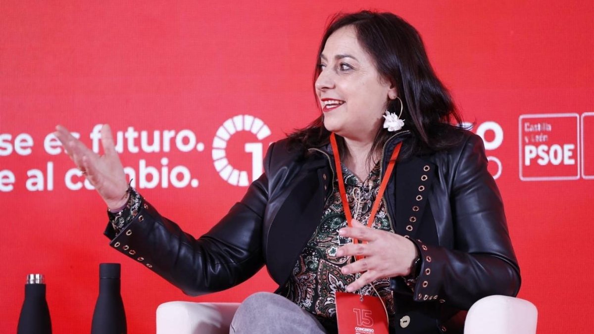 Miriam Andrés durante el 15 Congreso del PSOECyL que se celebra este fin de semana en palencia.