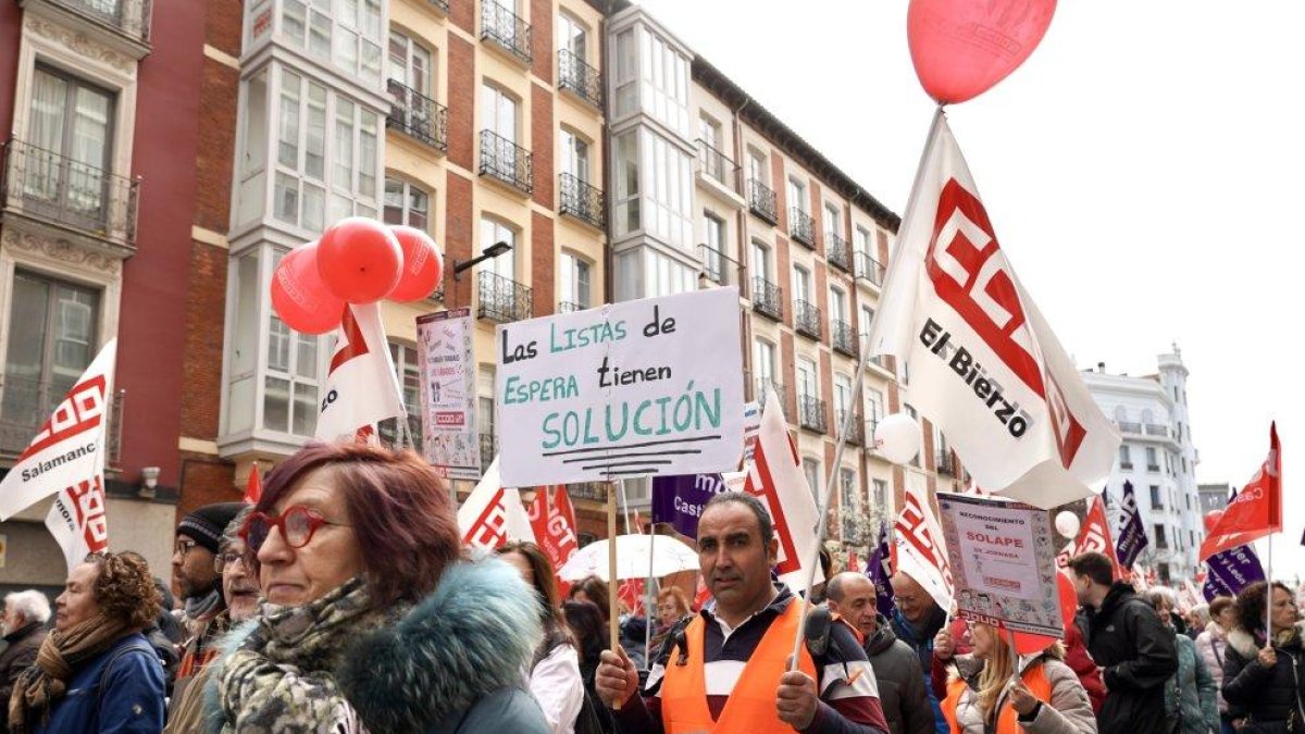 Manifestación en Valladolid en defensa de la sanidad pública, en una imagen de archivo.