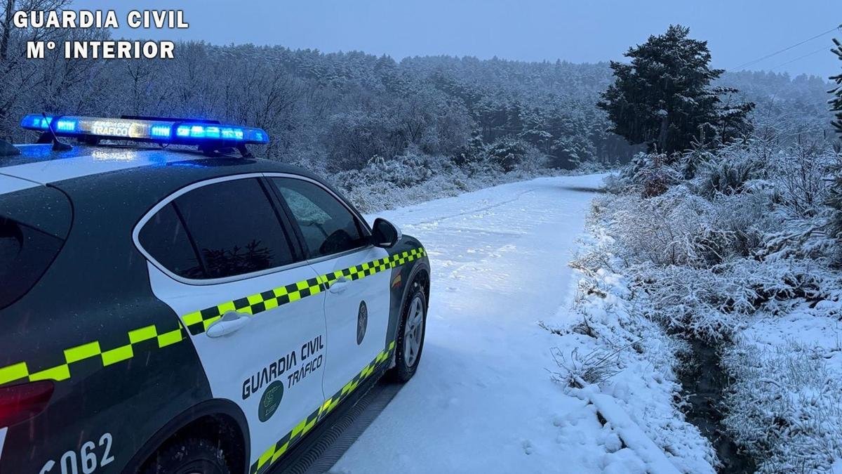 Nieve en la zona donde se produjo el rescate.