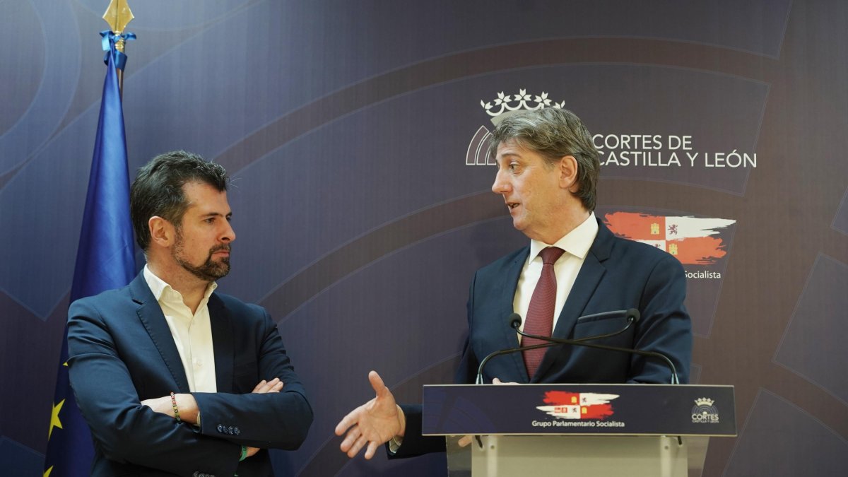 Luis Tudanca y Carlos Martínez, en una imagen de archivo durante una comparecencia en las Cortes.