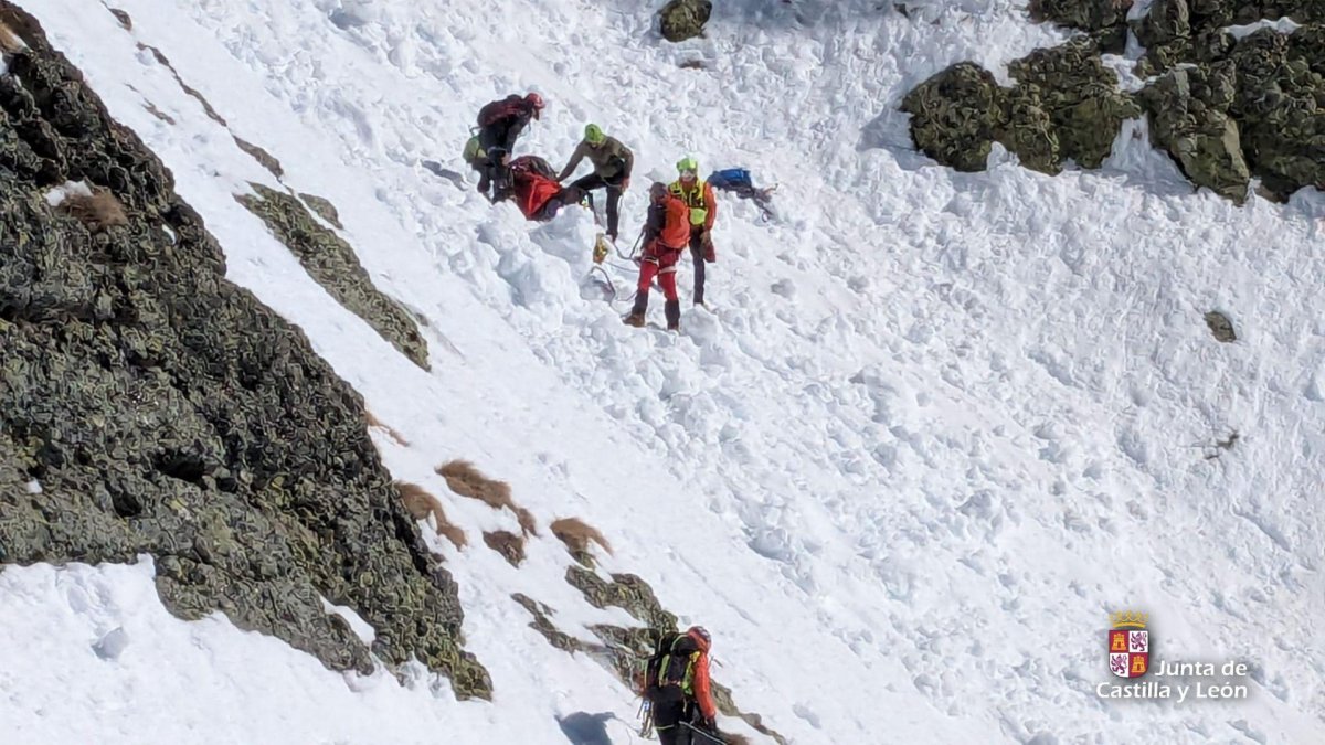 Rescate del montañero herido.