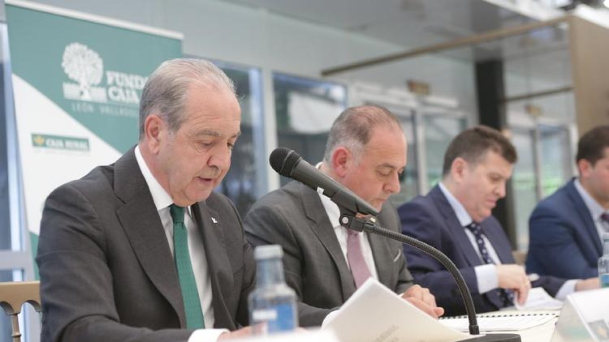 Cipriano García en la asamblea general de Caja Rural de Zamora.