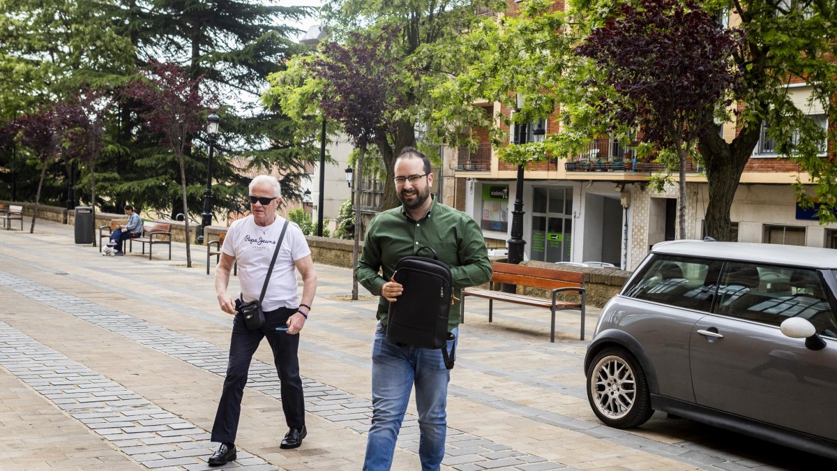 Ángel Hernández, a su llegada al Juzgado este miércoles en Soria.