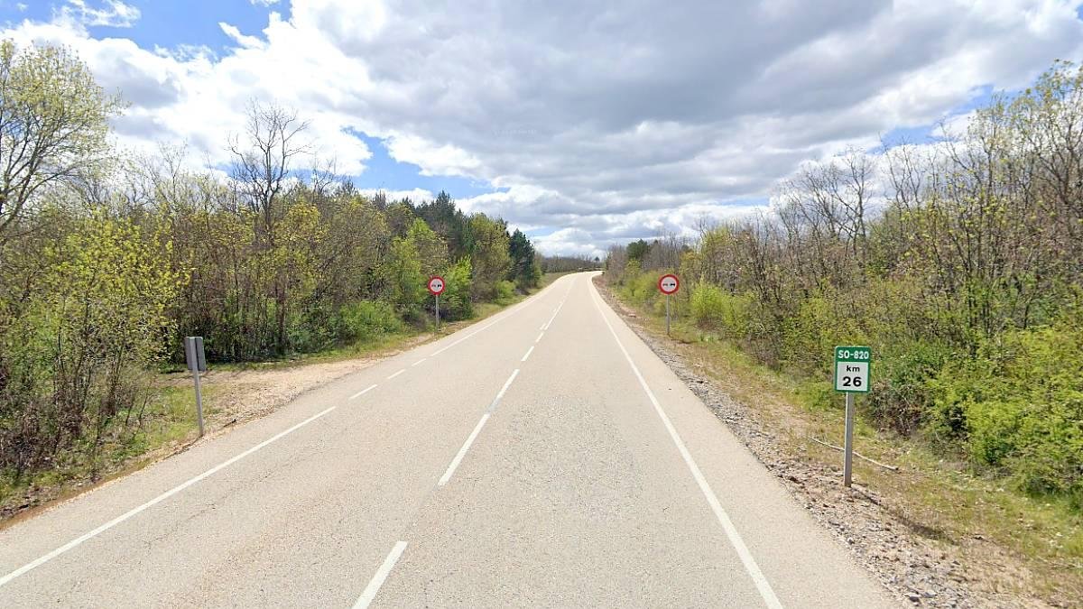 Carretera SO-820 a la altura del kilómetro 26, donde ocurrió el suceso.