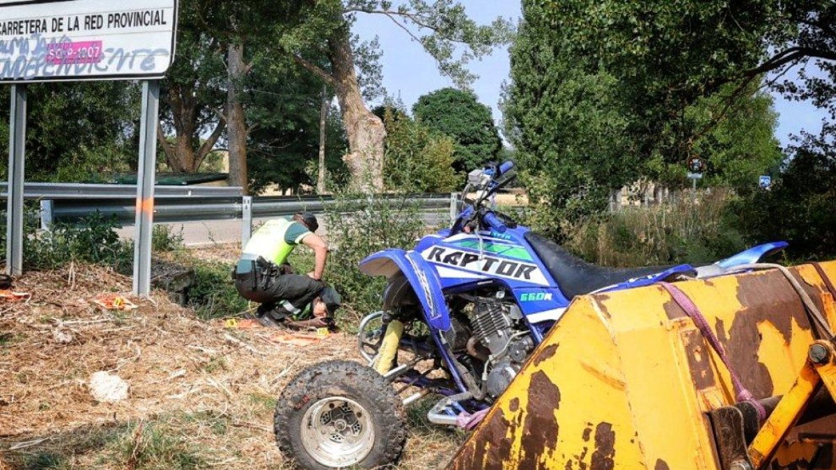 Lugar del accidente del quad con un fallecido en Soria.