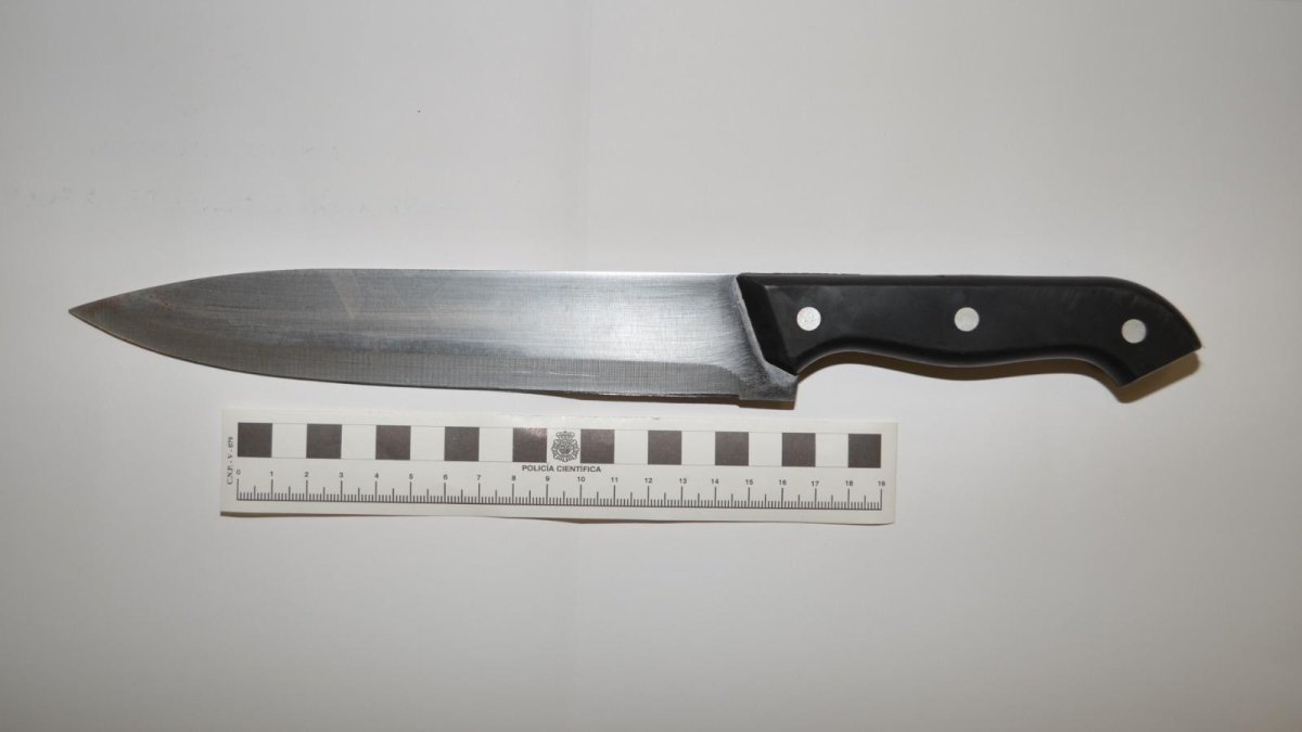 Cuchillo intervenido por los agentes de la Policía.