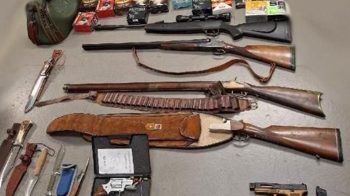 Armas incautadas por la Policía Nacional