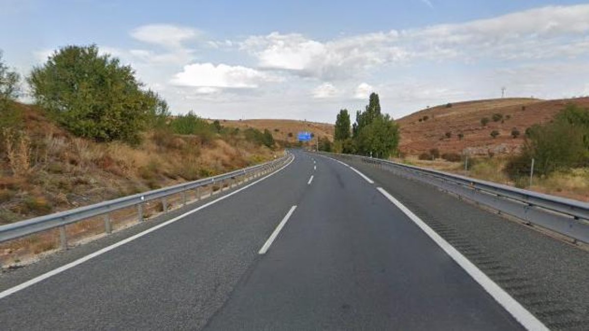 A-1 a su paso por Honrubia de la Cuesta (Segovia)