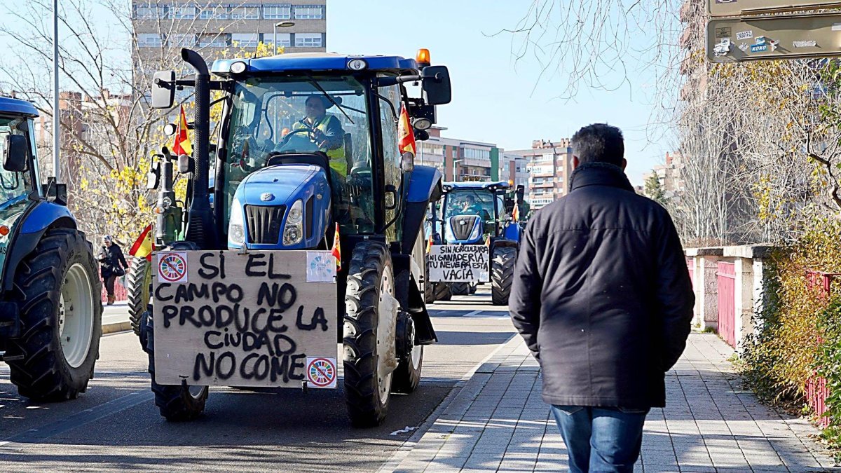 Tractorada en Valladolid en una foto de archivo.