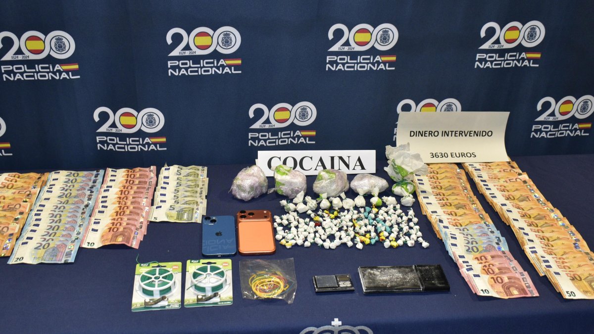 Artículos objetidos por la Policía Nacional tras el registro de los pisos