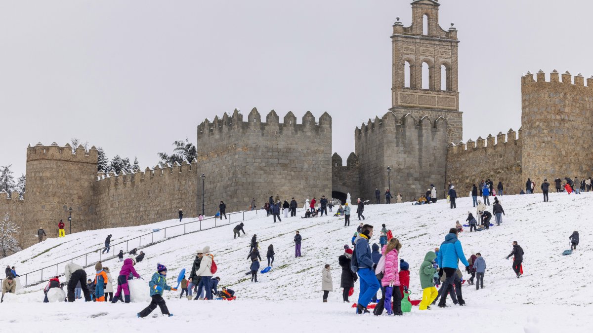 Nieve en Ávila.