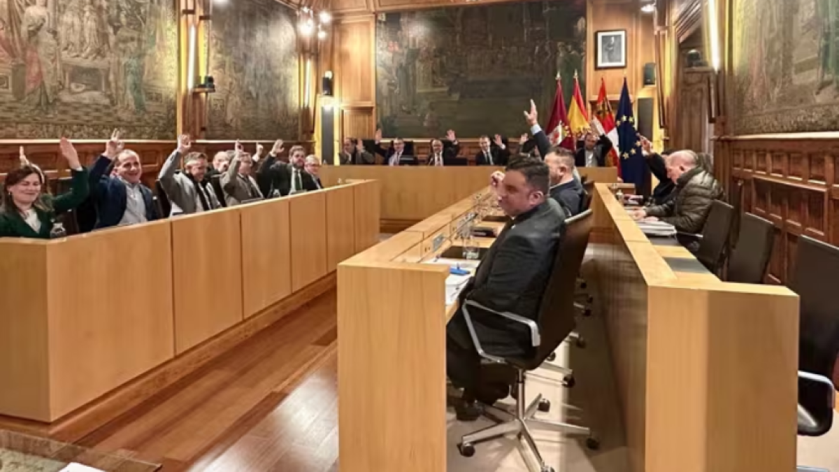 Votación de la moción en el pleno de la Diputación de León celebrado este miércoles