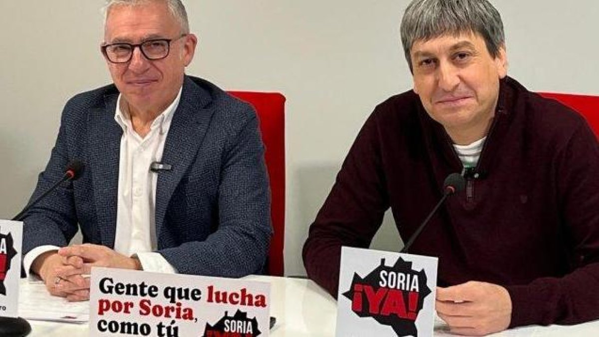 Ángel Ceña y Juan Antonio Palomar anuncian que Soria Ya concurrirá a las próximas elecciones municipales.
