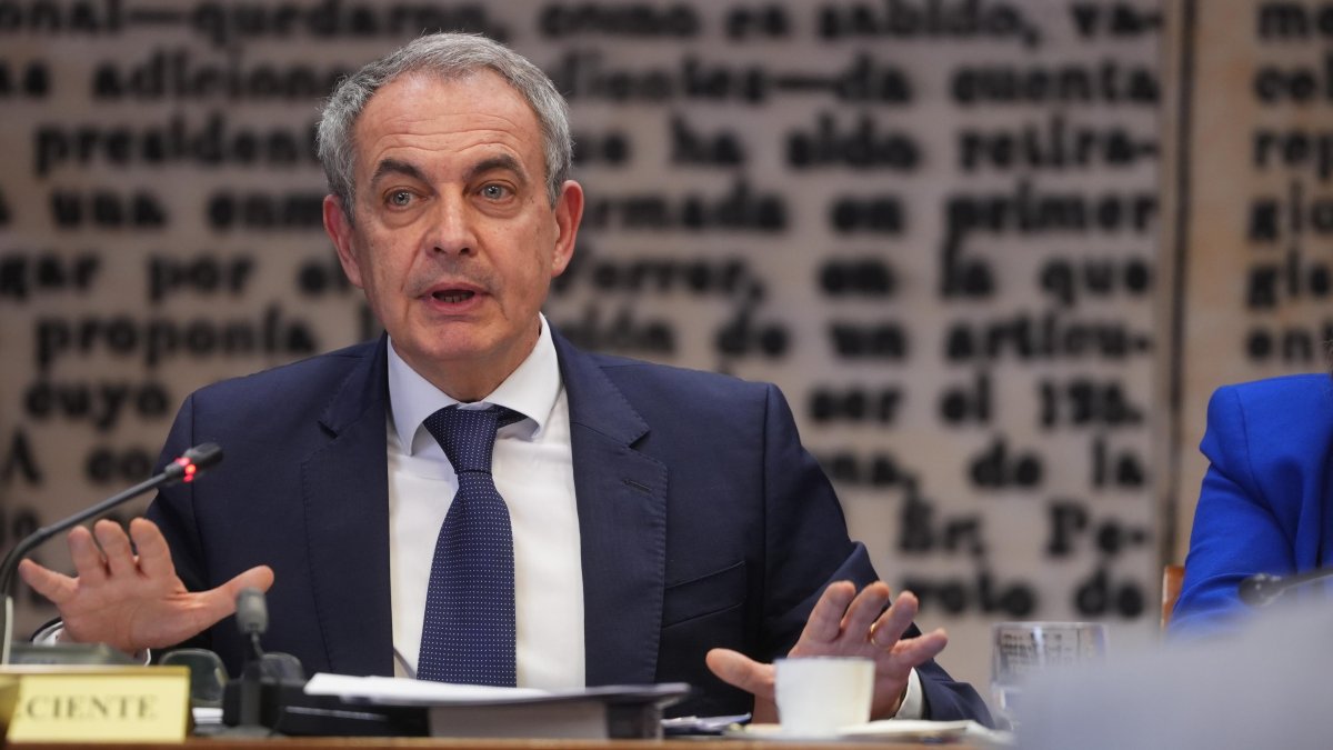 Zapatero, en el Senado durante su comparecencia en la comisión del caso Plus Ultra, en una imagen de archivo.