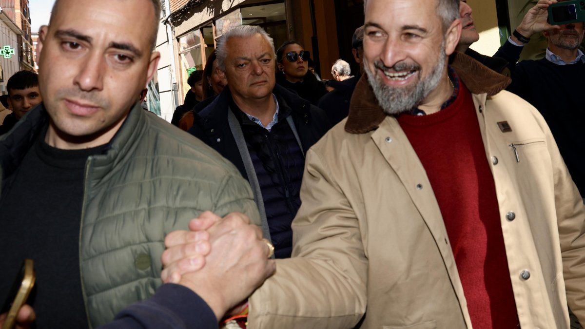 El presidente de Vox, Santiago Abascal, en Astorga.