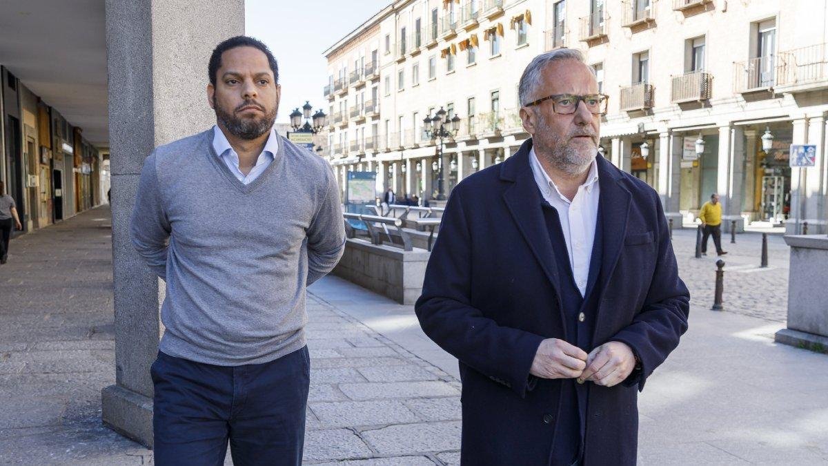 Ignacio Garriga y Carlos Pollán en un acto de la campaña electoral.