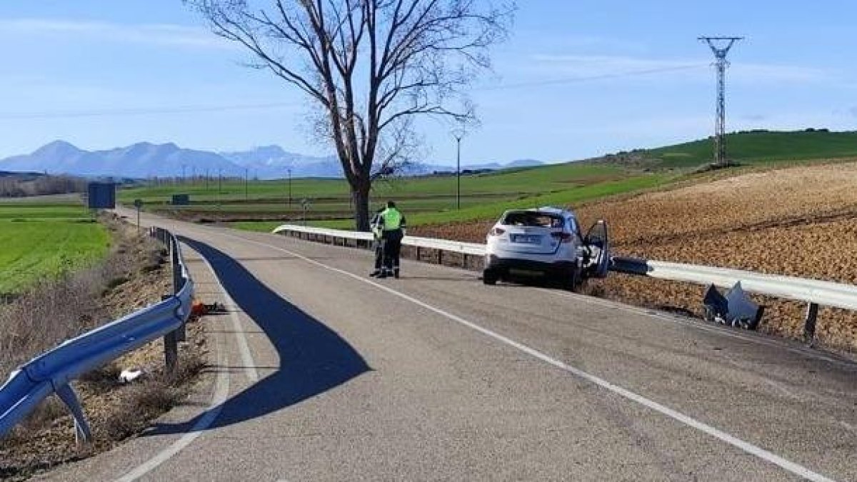 Lugar del accidente mortal el Palencia
