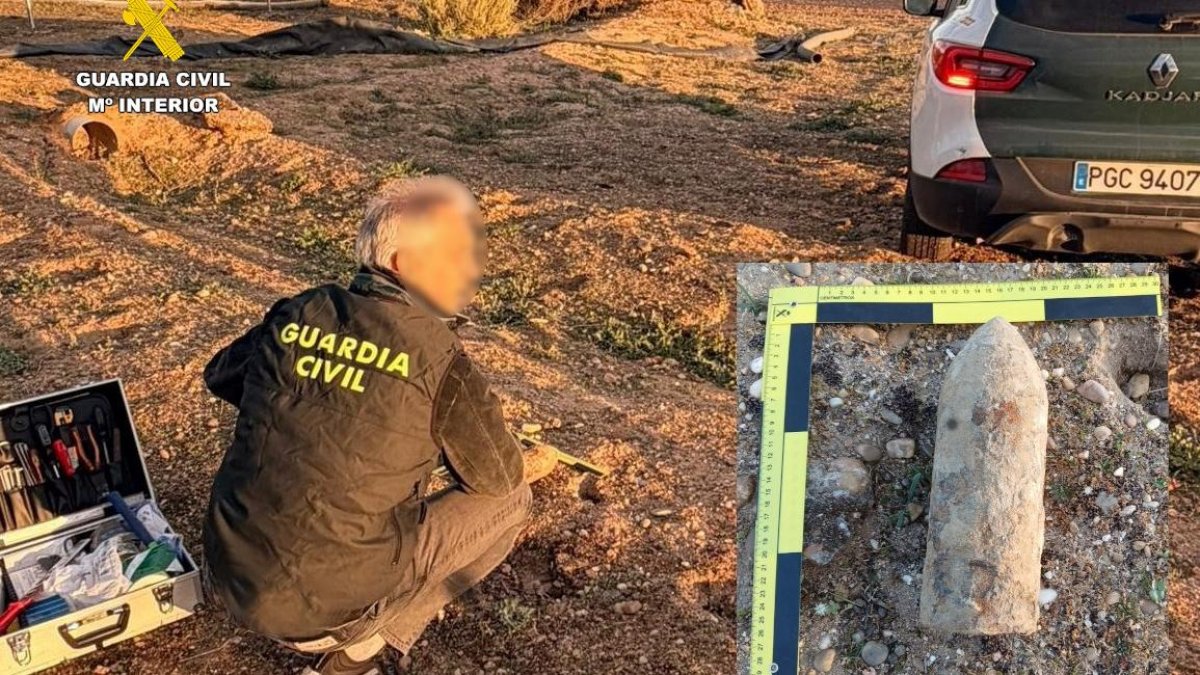 Proyectil encontrado en una finca de un pueblo de Zamora.