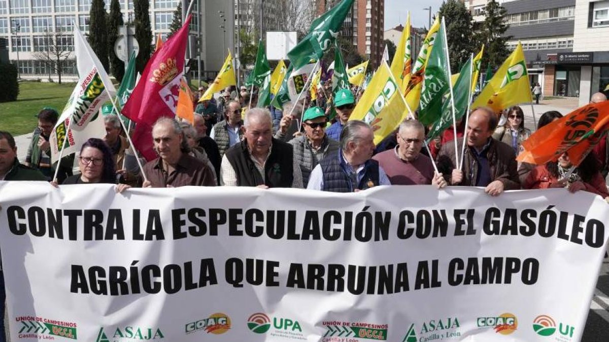 Manifestación de las Opas de Castilla y León en unidad de acción el pasado 18 de marzo «contra la especulación con los carburantes».