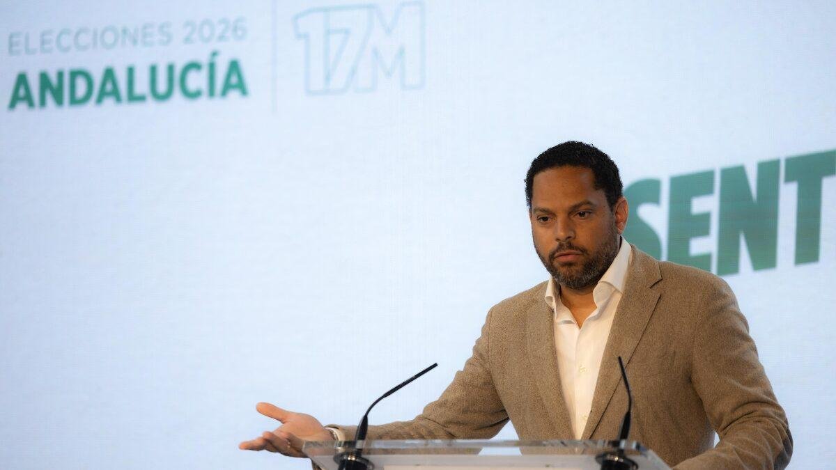 El secretario general de VOX, Ignacio Garriga, este lunes en la sede nacional de Bambú.