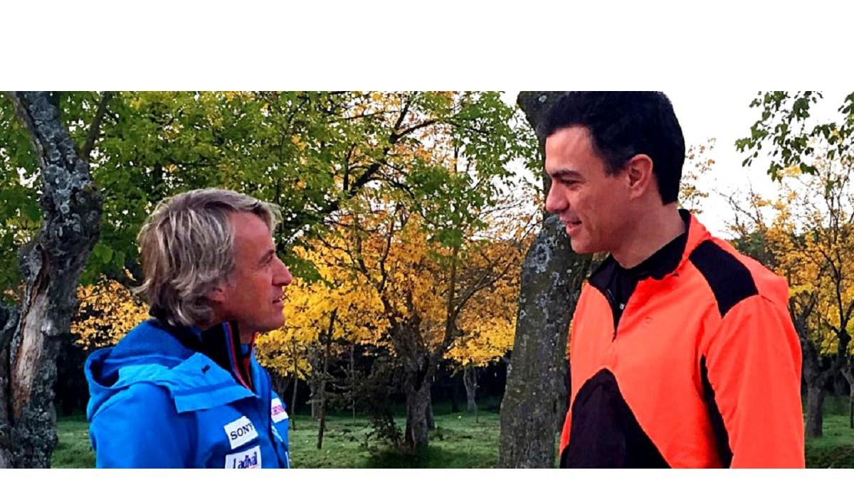 Pedro Sánchez y Jesús Calleja cuando el primero participó en el programa de Planeta Calleja. CUATRO