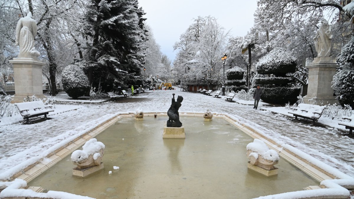 Frío y hielo en la capital burgalesa hace unos días.- E.M.