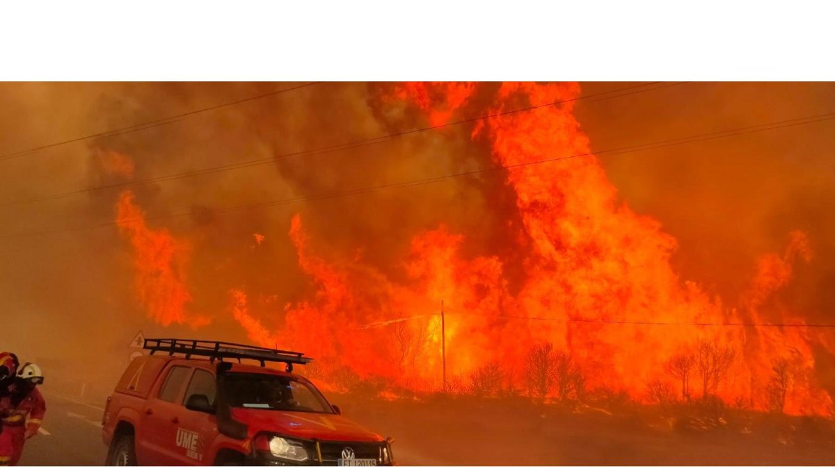 Incendio en la Sierra de La Culebra.- E. M.
