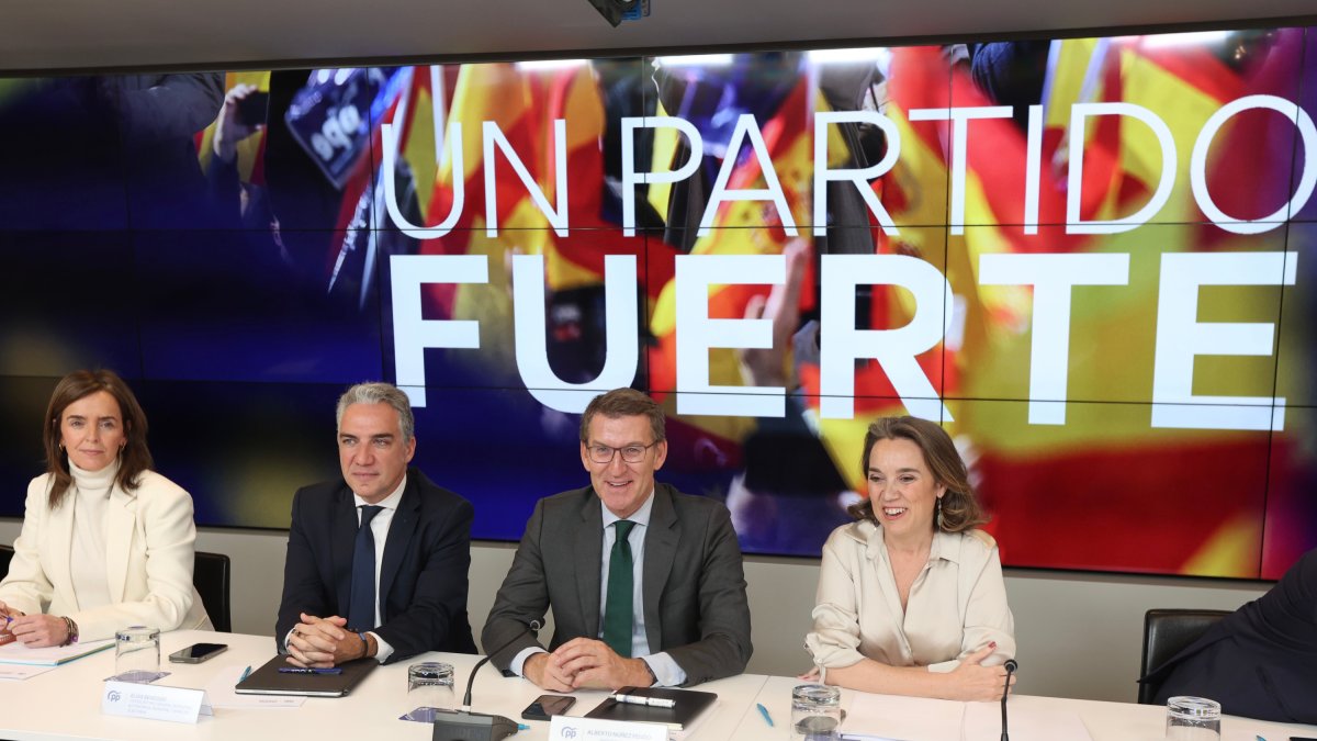 Una reunión de Comité Ejecutivo Nacional del Partido Popular liderado por el presidente del PP, Alberto Núñez Feijóo. ICAL