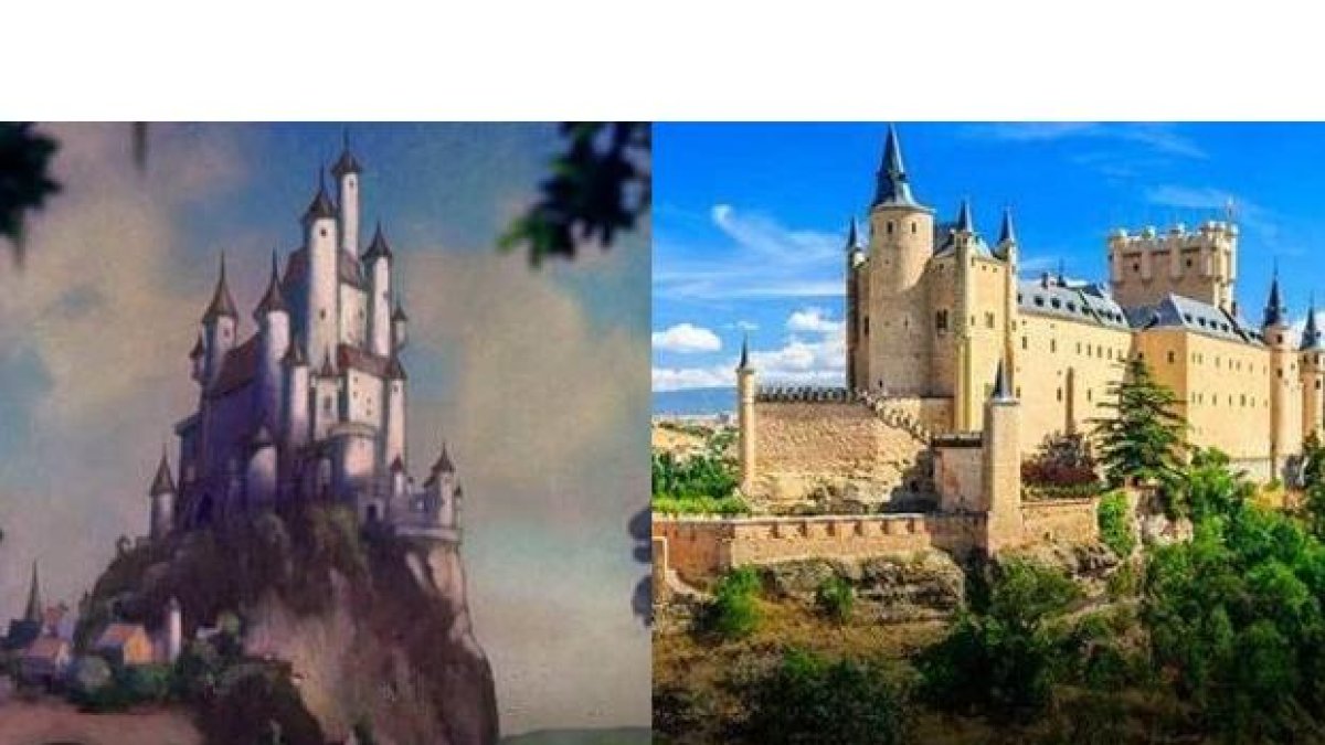 Castillo de 'Blancanieves y los siete enanitos' y el Alcázar Segovia. -DISNEY/E.M.
