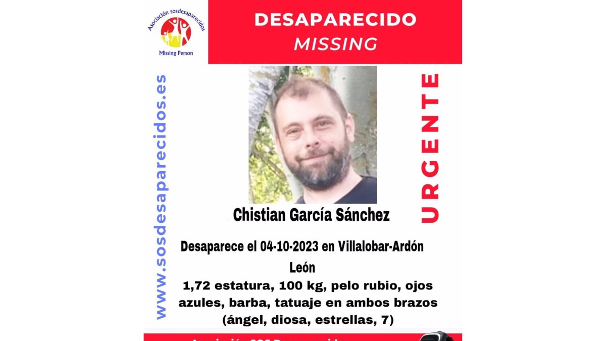 Cartel de aviso de la persona desaparecida publicado por @sosdesaparecido - E. PRESS
